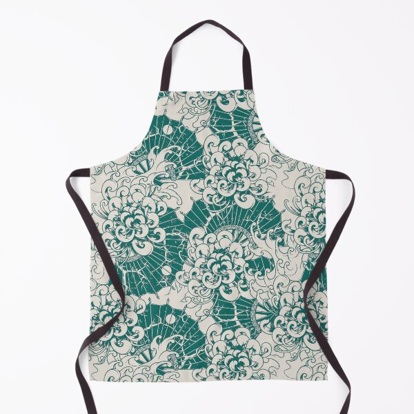 Item preview, Seamless japanese turquoise chrysanthemum pattern designed and sold by urban-color.