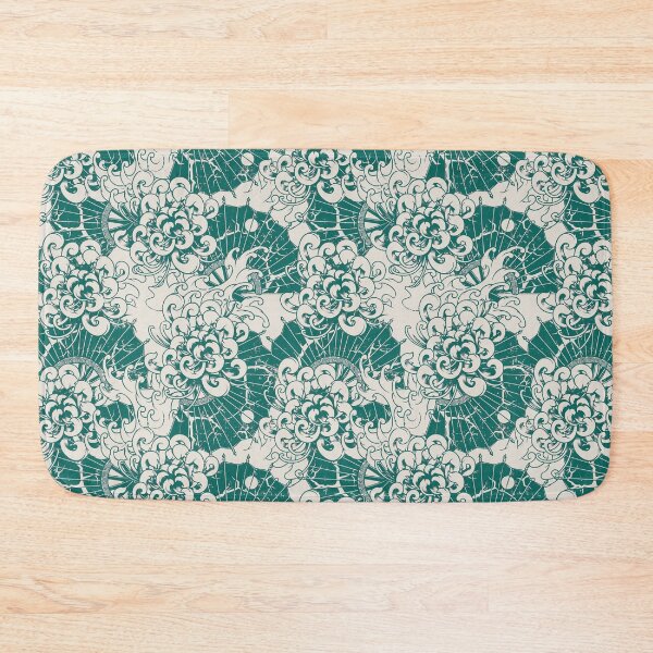Item preview, Seamless japanese turquoise chrysanthemum pattern designed and sold by urban-color.