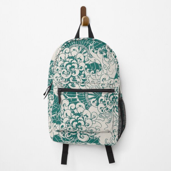 Item preview, Seamless japanese turquoise chrysanthemum pattern designed and sold by urban-color.