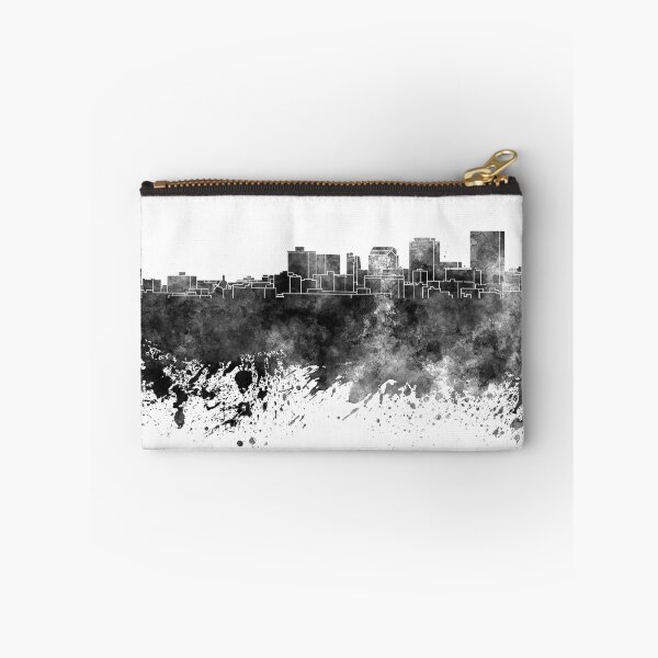 Item preview, Dayton skyline in black watercolor on white background designed and sold by paulrommer.