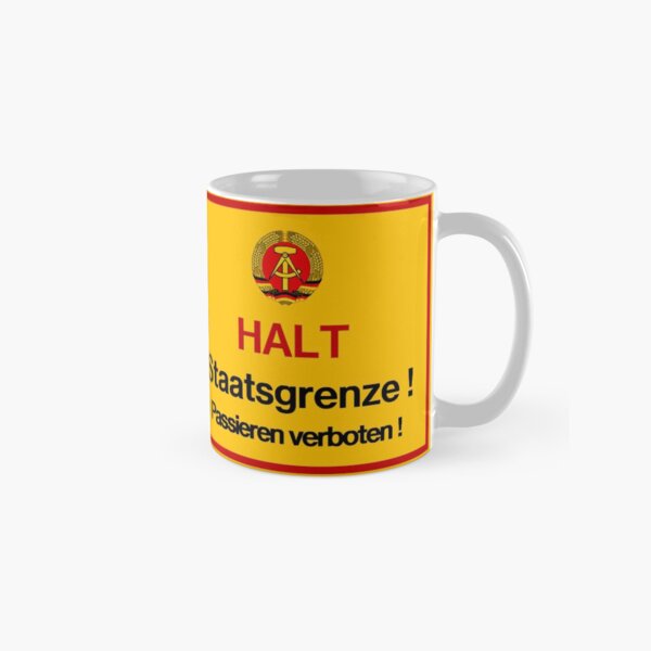 Halt Staatsgrenze! - East Germany border warning sign Classic Mug