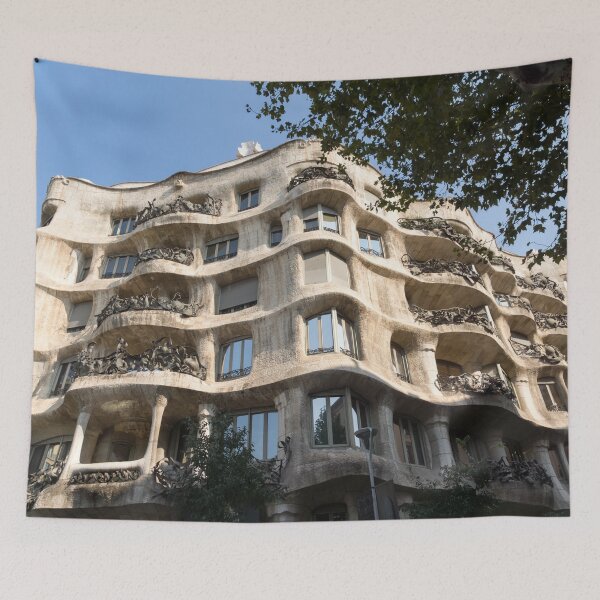 Item preview, Undulating Facade in Stone Iron and Glass - Antoni Gaudi La Pedrera Casa Mila Barcelona designed and sold by Georgia Mizuleva.