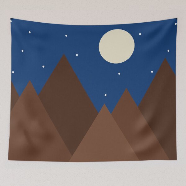 Item preview, Night Sky View of the Moon and Mountains - Geometrical Shape Art designed and sold by g-for-georgia.