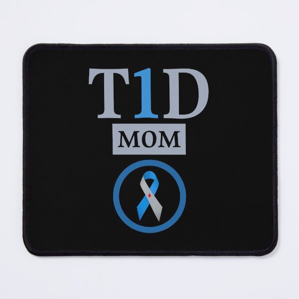Item preview, T1D Mom Blue Ribbon Diabetes Awareness Support designed and sold by CuteDesigns1.