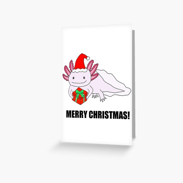 Merry Christmas Holiday Axolotl Greeting Card