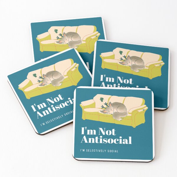 Item preview, Not Antisocial Deer Fox designed and sold by Whimsical Wenli.