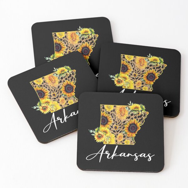 Item preview, Arkansas Sunflower Leopard State Map designed and sold by maudean.