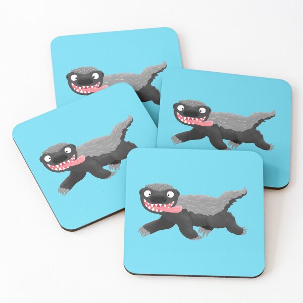 Item preview, Funny hungry honey badger cartoon illustration designed and sold by FrogFactory.