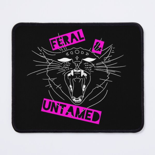 Item preview, Feral and untamed pet black cat punk neon hot pink magical witchcraft design designed and sold by AJPaint.