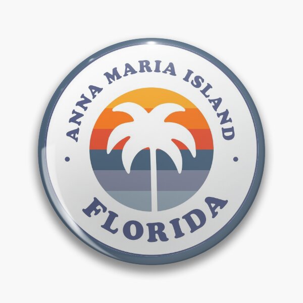 Item preview, Anna Maria Island, Florida Retro FL Sunset palm Tree Logo Badge Roundlet designed and sold by palmettodigital.
