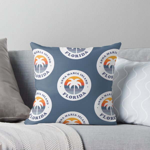 Artikelvorschau, Anna Maria Island, Florida Retro FL Sunset palm Tree Logo Badge Roundlet entworfen und verkauft von palmettodigital.