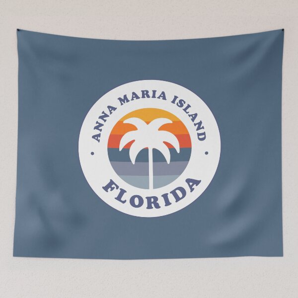 Item preview, Anna Maria Island, Florida Retro FL Sunset palm Tree Logo Badge Roundlet designed and sold by palmettodigital.