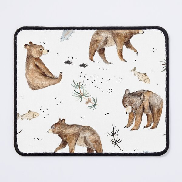 Item preview, Bear and fish designed and sold by Petit Faon Prints.