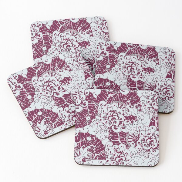 Item preview, Seamless japanese purple chrysanthemum pattern designed and sold by urban-color.