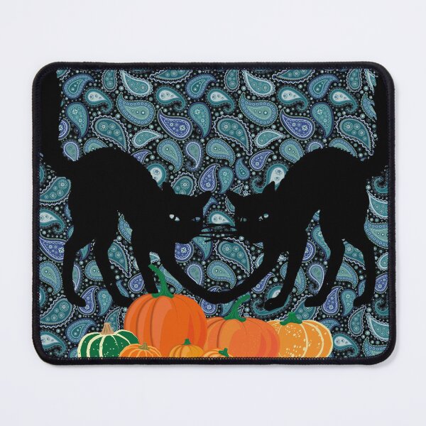 Item preview, Green Paisley Halloween Cats designed and sold by DiensDesign.