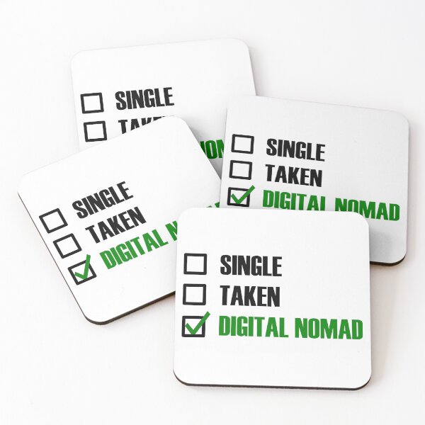 Item preview, Funny Essentials: Single Taken Digital Nomad Green tick check box - Sleek black typography design - digital nomad designed and sold by Deegital18.
