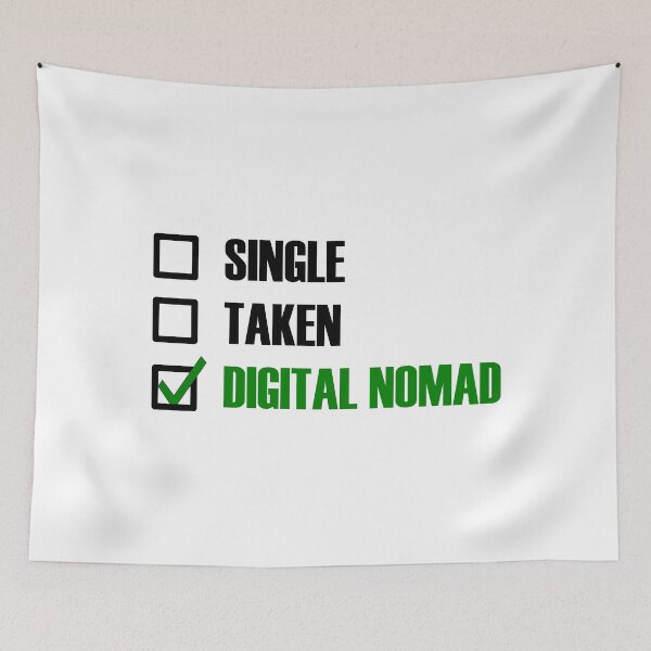 Item preview, Funny Essentials: Single Taken Digital Nomad Green tick check box - Sleek black typography design - digital nomad designed and sold by Deegital18.