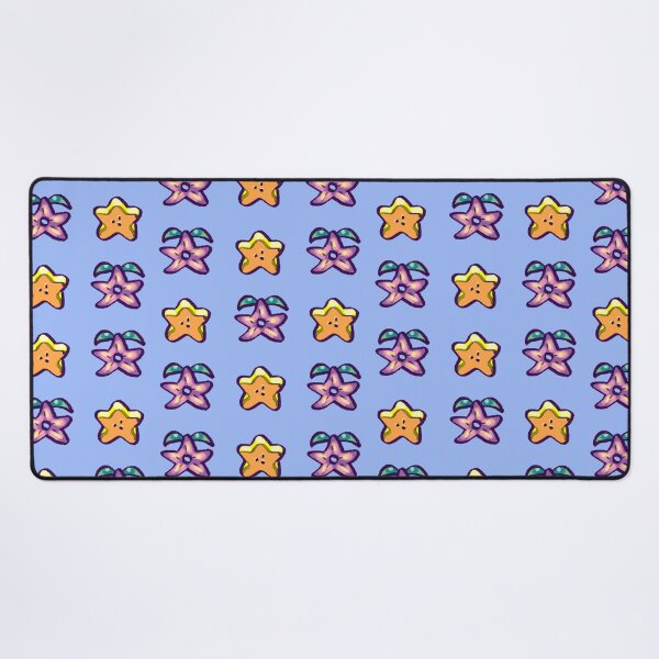 I draw bunch of stardrop and starfruit pattern / stardew valley Desk Mat
