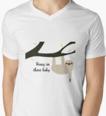 Sloth Hang In There Baby Men's V-Neck T-Shirt