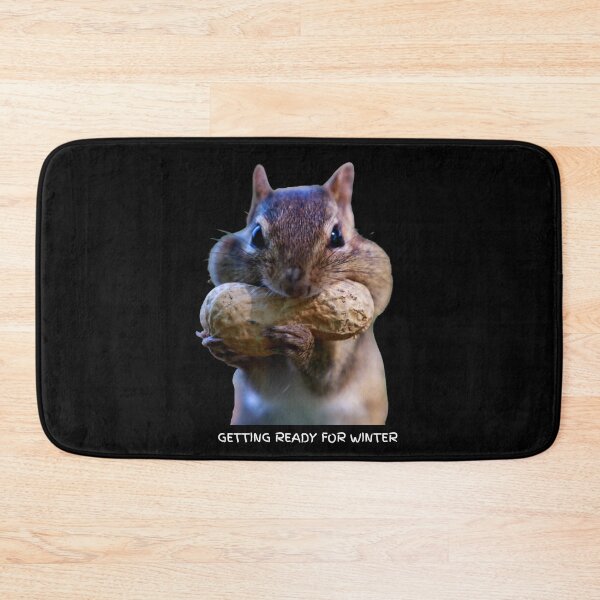Item preview, Getting ready for winter. Chubby cheek squirrel. Funny squirrel photo, handwritten white text. designed and sold by JellyBeenzz.