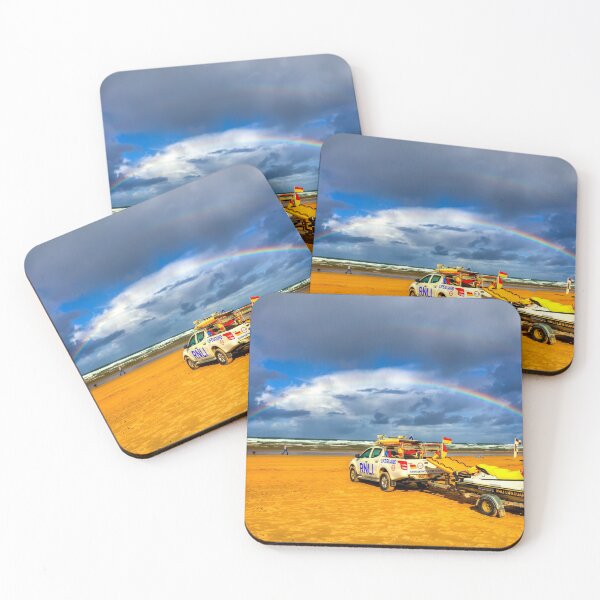 Item preview, Double Rainbow Over Perranporth RNLI Lifeguard designed and sold by Paul Thompson Photography.