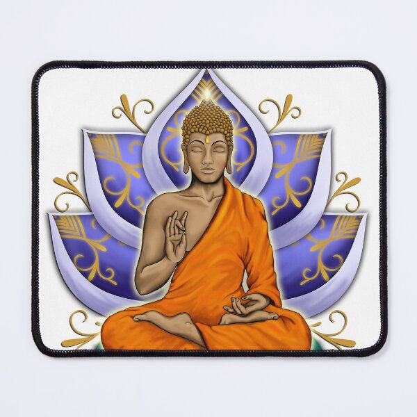 Item preview, Abhaya Mudra Buddha with Violet Lotus Flower designed and sold by MandalaSoul.