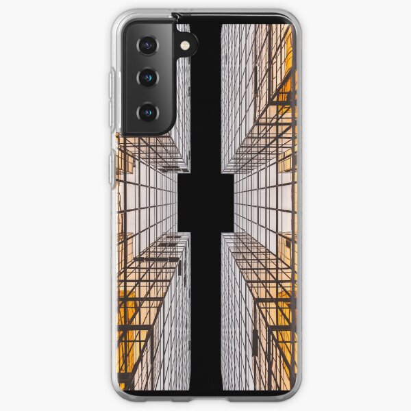 towerblockmetal | metallic grid building Samsung Galaxy Soft Case