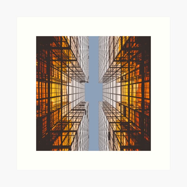 towerblockmetal | metallic grid building Art Print