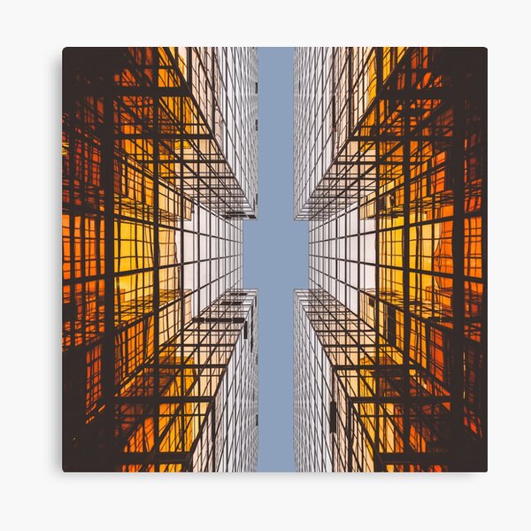 towerblockmetal | metallic grid building Canvas Print