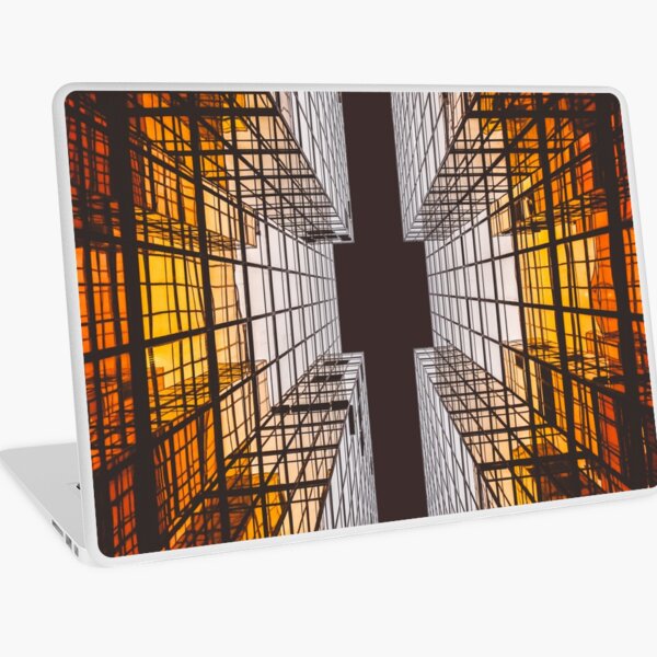towerblockmetal | metallic grid building  Laptop Skin