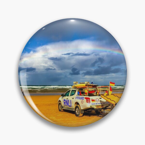 Item preview, Double Rainbow Over Perranporth RNLI Lifeguard designed and sold by Paul Thompson Photography.