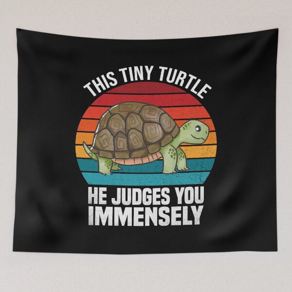 Item preview, Colorful This Tiny Turtle He Judges You Immensely vintage and retro Funny Gift for turle lovers designed and sold by Creativy.