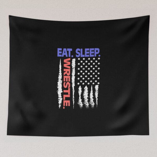 Item preview, Wrestling Eat Sleep Wrestle Usa Flag designed and sold by idabry.