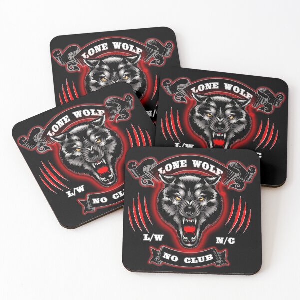 Item preview, Lone Wolf - No Club Biker MC Motorcycle design designed and sold by LuckyThirteenUK.