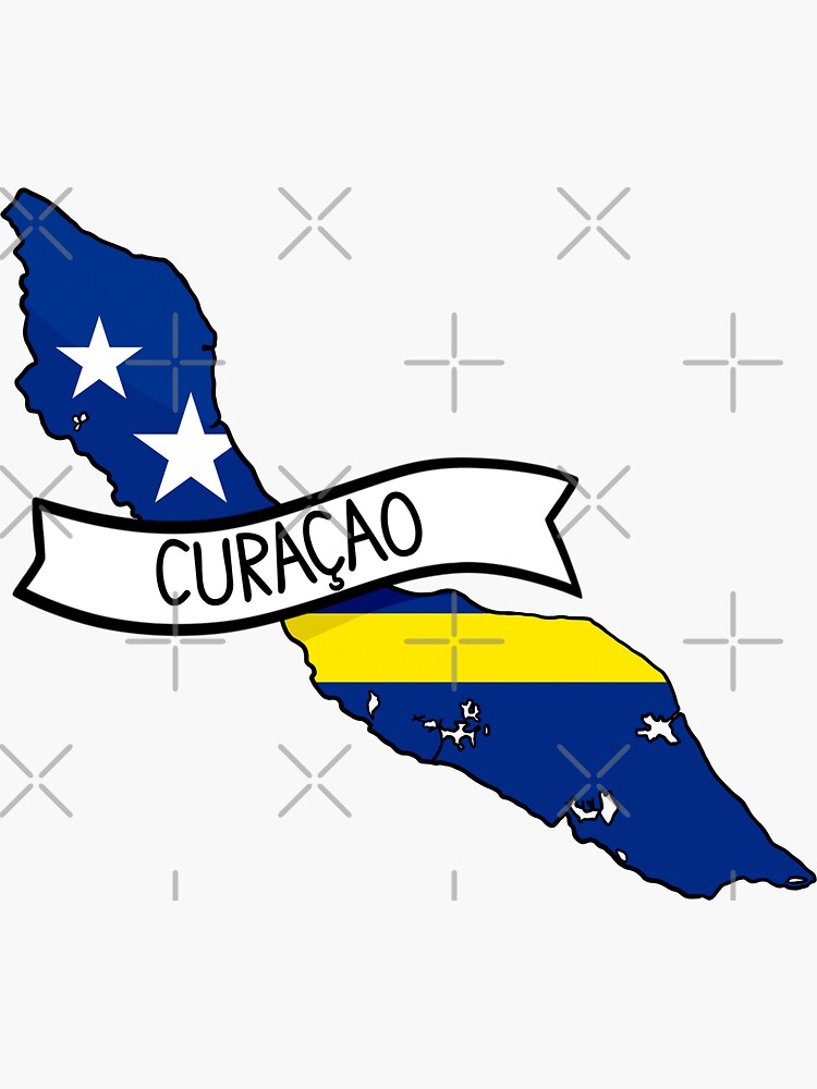 "Curaçao Curacao Flag Map Sticker" Sticker for Sale by Drawingvild