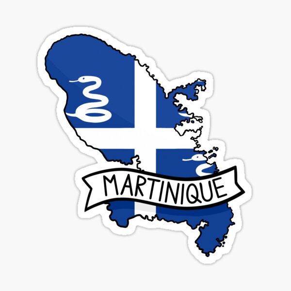 Aperçu de l'œuvre Sticker Carte Drapeau Martinique créée et vendue par Drawingvild.