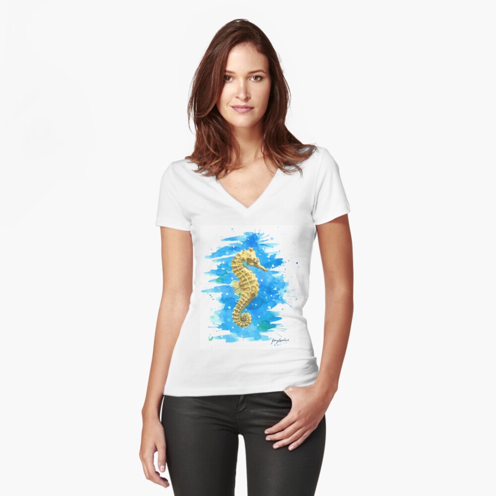Item preview, Fitted V-Neck T-Shirt designed and sold by artmangary.