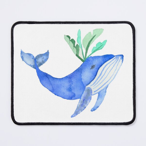Item preview, Whale splashing leaves, white designed and sold by Sonderblume.