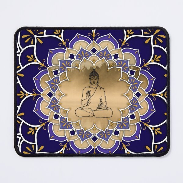 Item preview, Golden and Purple Buddha Mandala designed and sold by MandalaSoul.