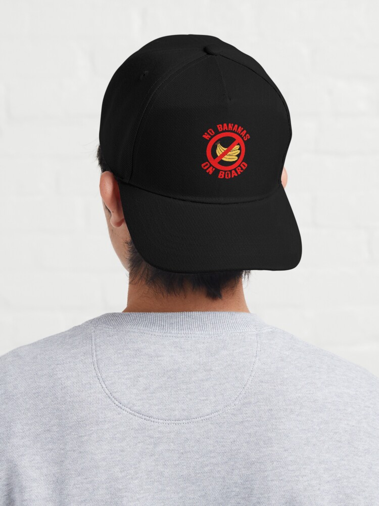 Alternate view of No Bananas on Board Boat Fishermen Superstition Shirt Funny Cap