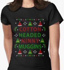 Cotton Headed Ninny Muggins Ugly Christmas Sweater Women's Fitted T-Shirt
