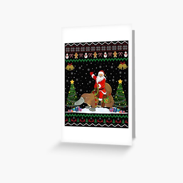 Item preview, Platypus Ugly Xmas Gift Santa Riding Platypus Christmas T-Shirt designed and sold by HanChae-rin.