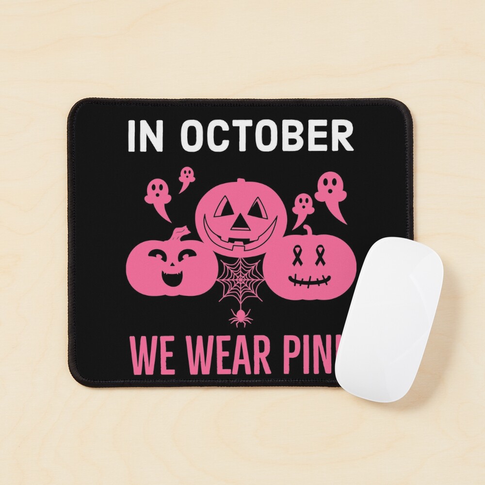 In october we wear pink and watch Vikings Breast Cancer Halloween