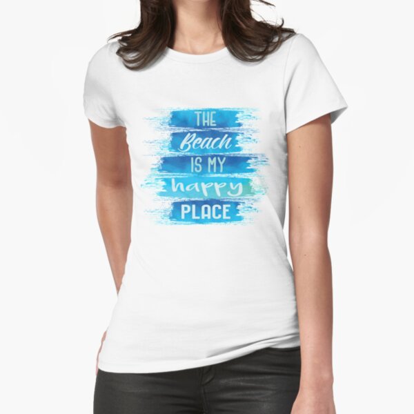 The Beach is My Happy Place Fitted T-Shirt