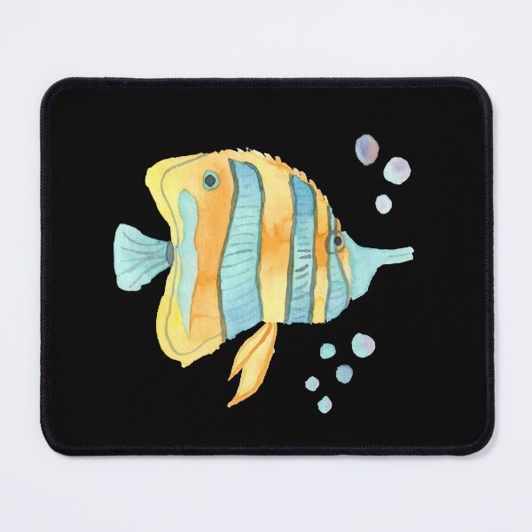 Item preview, Yellow, turquoise pincerfish, black designed and sold by Sonderblume.