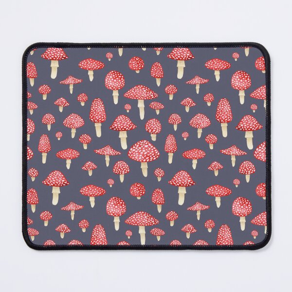 Item preview, Amanita Mushrooms Red on Grey designed and sold by dragonstarart.