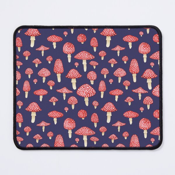 Item preview, Amanita Mushrooms Red on Blue designed and sold by dragonstarart.