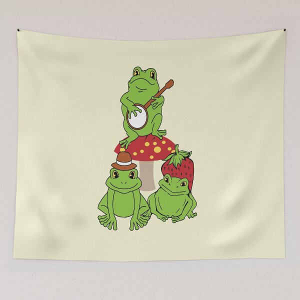 Item preview, Cute Frogs - Cottage core Frogs playing banjo designed and sold by Tovahblue.