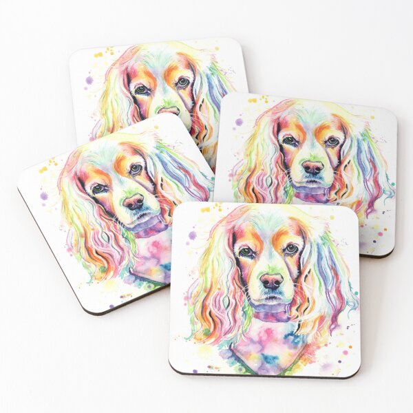 Item preview, Rainbow Watercolor Cockerspaniel designed and sold by CariJohnstonArt.
