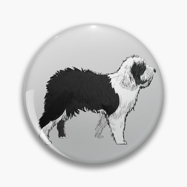 Artikelvorschau, Schwarz-weißer alter englischer Schäferhund entworfen und verkauft von thecooltable.